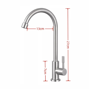 TORNEIRA DE METAL BANCADA TNL-01-M INOX PRATA AÇO ESCOVADO