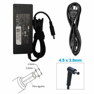 FONTE CARREGADOR NOTEBOOK COMPATIVEL DELL 19,5V 4,62A 4,5X3,0 MM PINO FINO  (A)