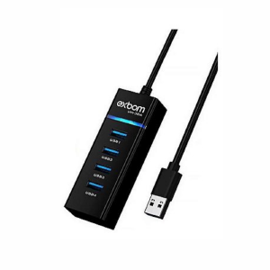 HUB USB 3.0 4 PORTAS EXBOM UH-30A PRETO