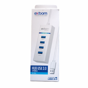 HUB USB 3.0 4 PORTAS EXBOM UH-30A BRANCO