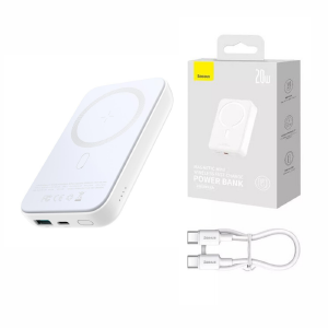 CARREGADOR PORTÁTIL POWER BANK 10000MAH 20W MINI MAGNETICO BASEUS PPCX070002 BRANCO  X