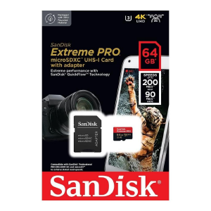 CARTÃO DE MEMORIA SANDISK EXTREME PRO U3 64GB 4K SDSQXCU-064G-GN6MA  X