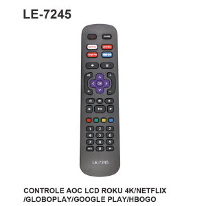 CONTROLE REMOTO COMPATIVEL P/ TV AOC C/ ROKU / 4K / NETFLIX / GOOGLEPLAY / HBOGO LELONG LE-7245 (53)