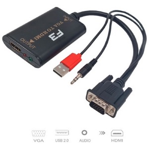 CABO CONVERSOR VGA P/ HDMI C/ AUDIO F3 USB-JC-AD-VGA