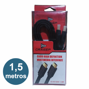 CABO HDMI  1,5 METROS (FLAT) 1.4 3D GRASEP D-H51000