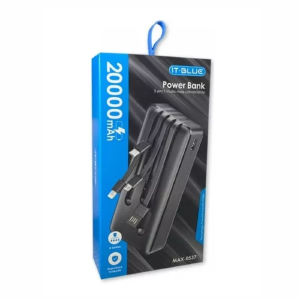 CARREGADOR PORTÁTIL POWER BANK 20000MAH IT-BLUE MAX-0537 PRETO
