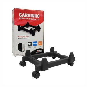 CARRINHO PARA CPU / NOBREAK AJUSTÁVEL COM RODÍZIOS FORCE LINE PRETO