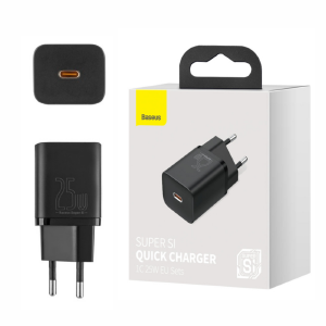 CARREGADOR DE TOMADA 1 USB-C 25W BASEUS CCSP020101 SUPER SI PRETO X