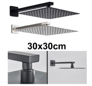 CHUVEIRO QUADRADO A GÁS 30X30 VDC-03-PP INOX 304 PRATA