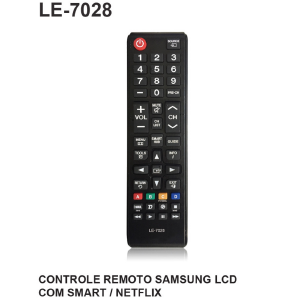 CONTROLE REMOTO COMPATIVEL P/ TV SAMSUNG C/ SMART / NETFLIX LELONG LE-7028 (46)