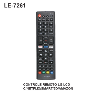 CONTROLE REMOTO COMPATIVEL P/ TV LG C/ NETFLIX / SMART / 3D / AMAZON LELONG LE-7261 (56)