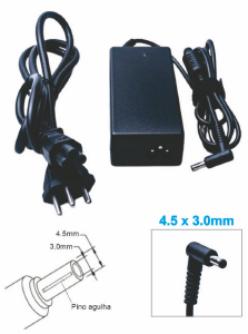 FONTE CARREGADOR NOTEBOOK COMPATIVEL DELL 19,5V 3,34A 4,5X3,0MM PINO FINO  (A)