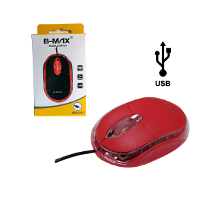 MOUSE USB SIMPLES B-MAX BM-611 VERMELHO