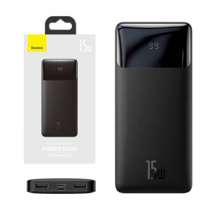 CARREGADOR PORTÁTIL POWER BANK 10000MAH 15W BASEUS PPBD050001 PRETO  X