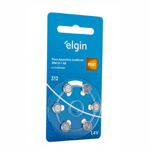 BATERIA ZINCO-AR 1,4V PR41/312 AP. AUDITIVO ELGIN BLISTER C/6UN