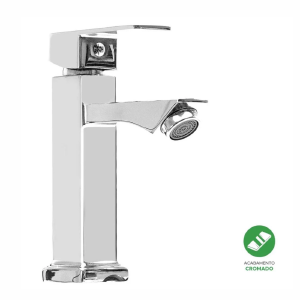 TORNEIRA DE METAL BANCADA LUXO BICA BAIXA TNL-02-PP INOX PRATA CROMADO