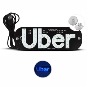 PLACA UBER LED AZUL