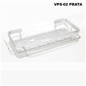 PRATELEIRA MULTIUSO ALUMINIO PRATA COM PORTA PANO 31X13X6CM VPS-02-PP